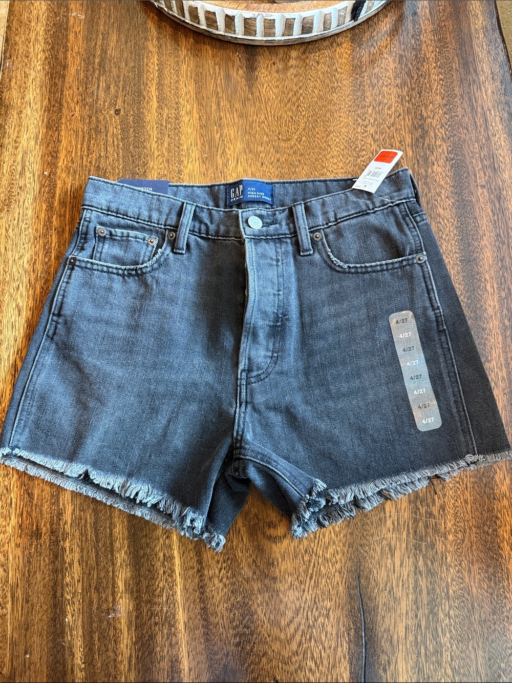 GAP High-Rise Cheeky Frayed Hem Jean Shorts